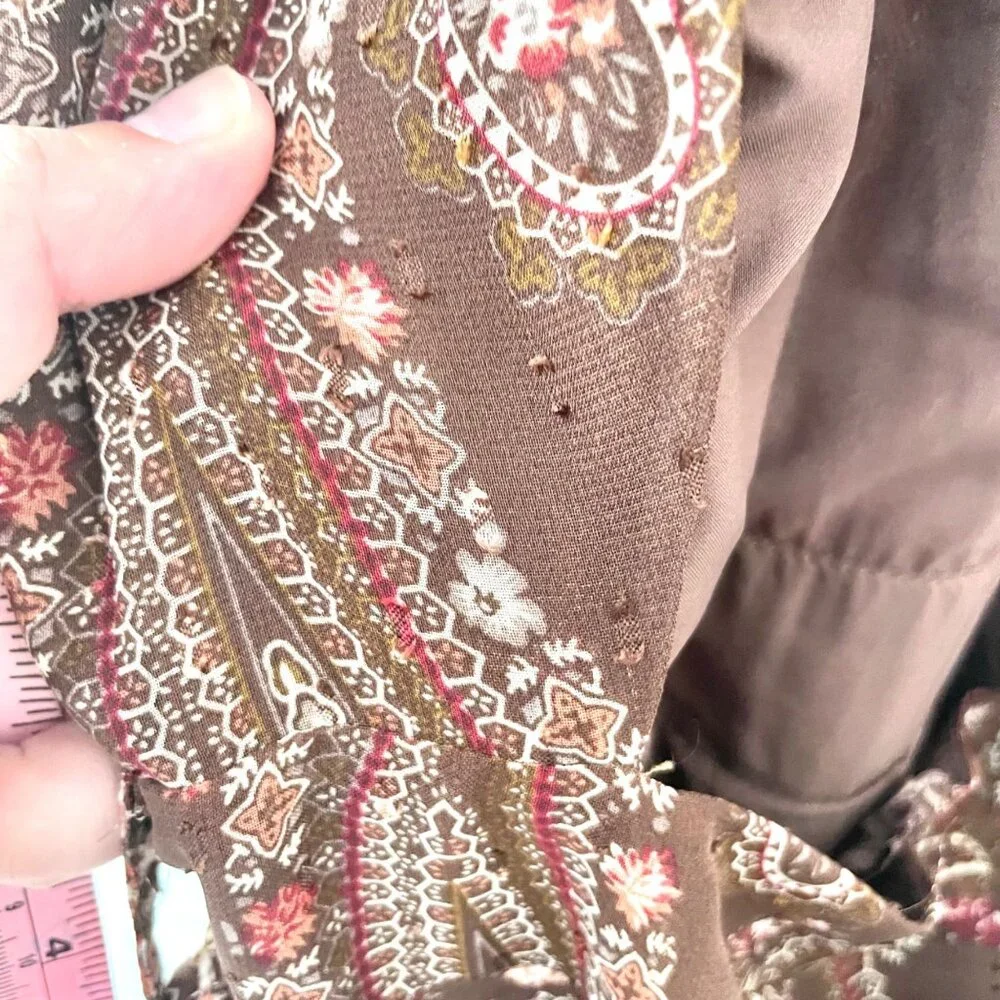 Petal + Pup Women's Tia Dress Size 2 Brown Paisley Floral Midi - Picture 9 of 9